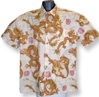 Chinese Golden Dragon Hawaiian Shirt